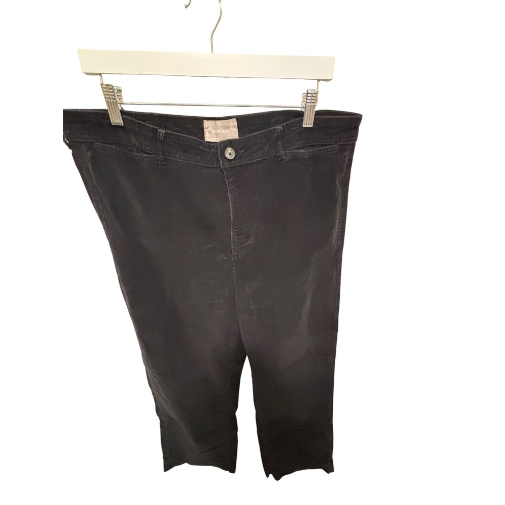 Everlane Black Corduroy Straight Leg High Rise Pants Size 16